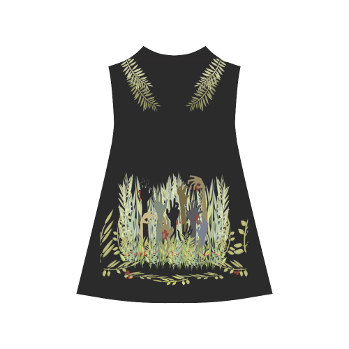 In A Zombie Garden Black Alcestis Slip Dress (Model D05)