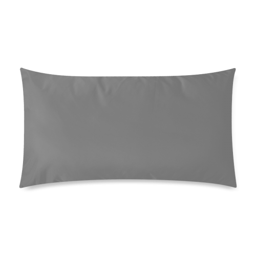 Steel Gray Color Accent Rectangle Pillow Case 20"x36"(Twin Sides)