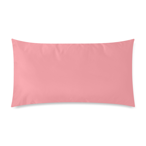 Flamingo Pink Color Accent Rectangle Pillow Case 20"x36"(Twin Sides)