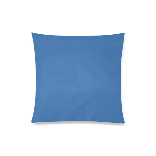 Palace Blue Color Accent Custom Zippered Pillow Case 20"x20"(Twin Sides)