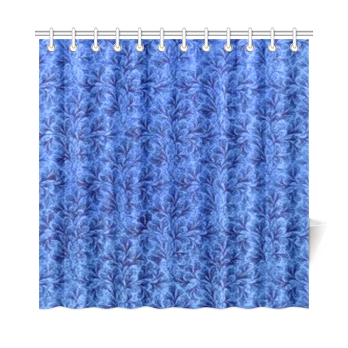 Vintage Floral Lace Leaf Sapphire Blue Shower Curtain 72"x72"