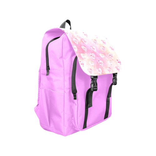 Vintage Pink Hearts with Love Words Casual Shoulders Backpack (Model 1623)