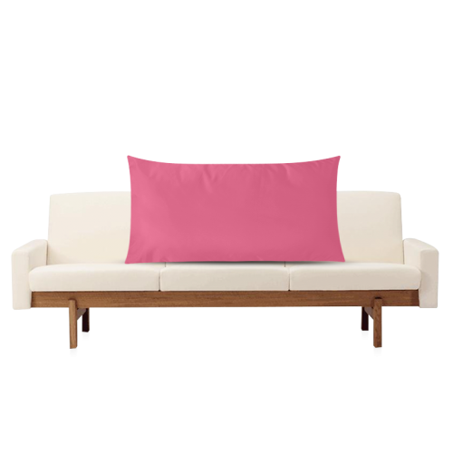 Hot Pink Color Accent Rectangle Pillow Case 20"x36"(Twin Sides)