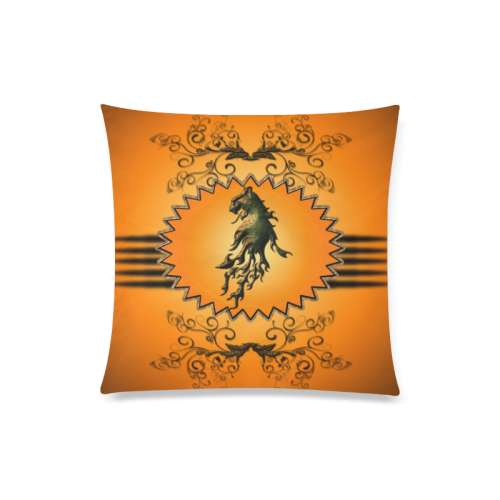 Lion with flame Custom Zippered Pillow Case 20"x20"(Twin Sides)