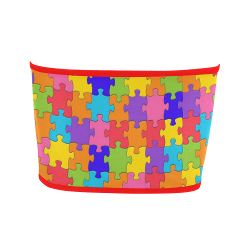 Multicolored Jigsaw Puzzle Bandeau Top