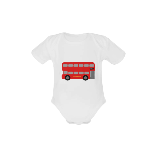 Red Routemaster Bus Baby Powder Organic Short Sleeve One Piece (Model T28)