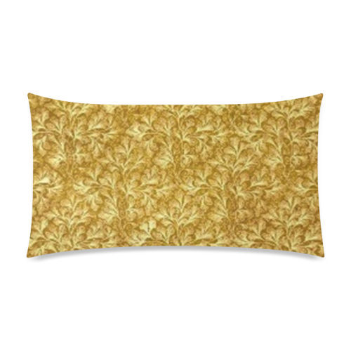 Vintage Floral Lace Leaf Yellow Rectangle Pillow Case 20"x36"(Twin Sides)