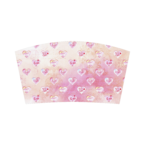 Vintage Pink Hearts with Love Words Bandeau Top