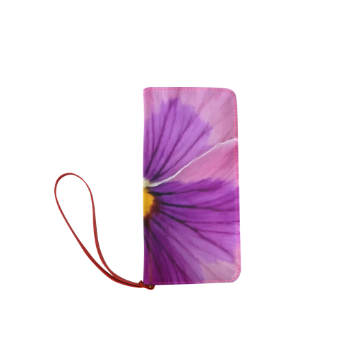 Pink and Purple Pansy Women's Clutch Wallet (Model 1637)
