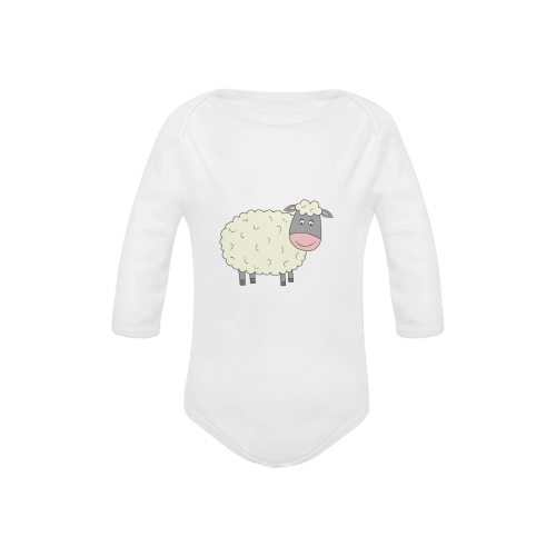 Baa Baa White Sheep Baby Powder Organic Long Sleeve One Piece (Model T27)