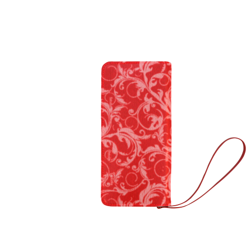 Vintage Swirls Coral Red Women's Clutch Wallet (Model 1637)