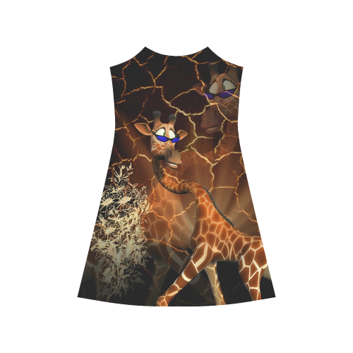Giraffe with sunglasses Alcestis Slip Dress (Model D05)
