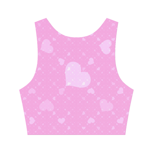 Pink Hearts Women's Crop Top (Model T42)