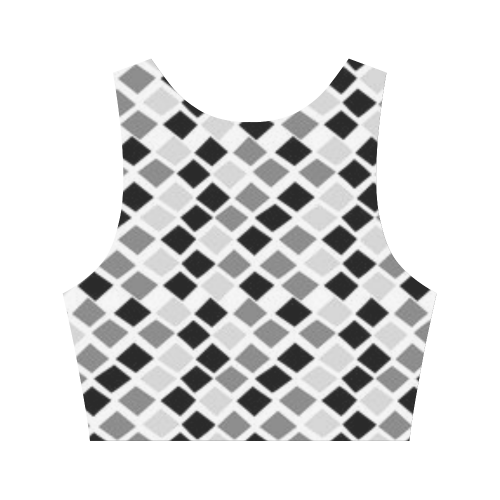 Gray Diamonds Women's Crop Top (Model T42)