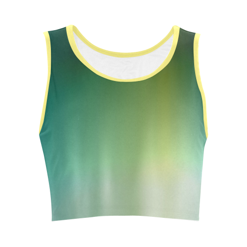 Yellow and Green Women's Crop Top (Model T42)