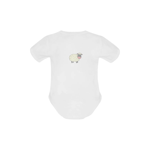 Baa Baa White Sheep Baby Powder Organic Short Sleeve One Piece (Model T28)