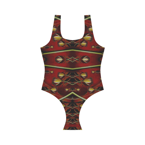 fantasy flowers and leather in a world of harmony Vest One Piece Swimsuit (Model S04)