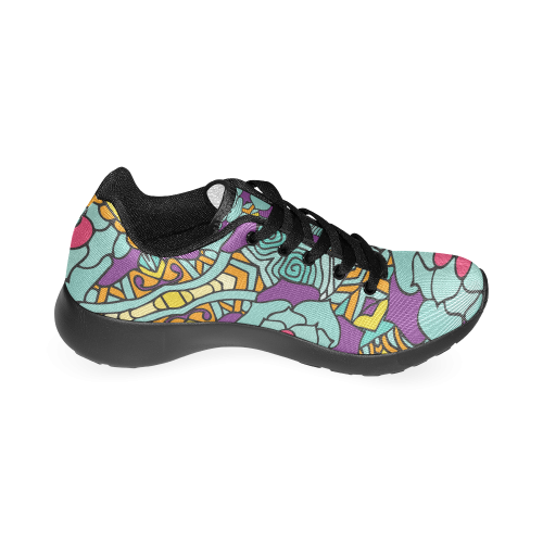 Mariager-bold flowers,blue,purple,yellow floral Women’s Running Shoes (Model 020)