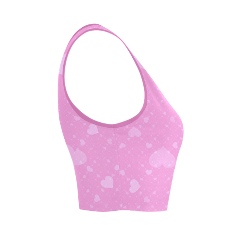 Pink Hearts Women's Crop Top (Model T42)