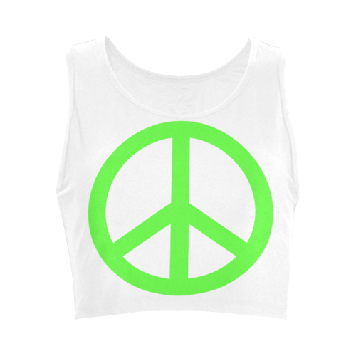 green PEace Women's Crop Top (Model T42)