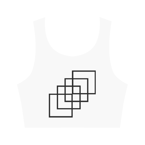 square abstract Women's Crop Top (Model T42)