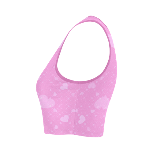 Pink Hearts Women's Crop Top (Model T42)