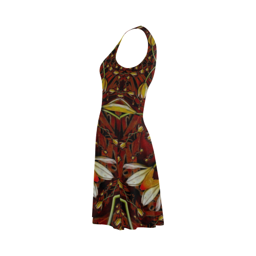 fantasy flowers and leather in a world of harmony Atalanta Sundress (Model D04)