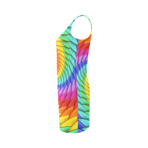 Psychedelic Rainbow Spiral Medea Vest Dress (Model D06)