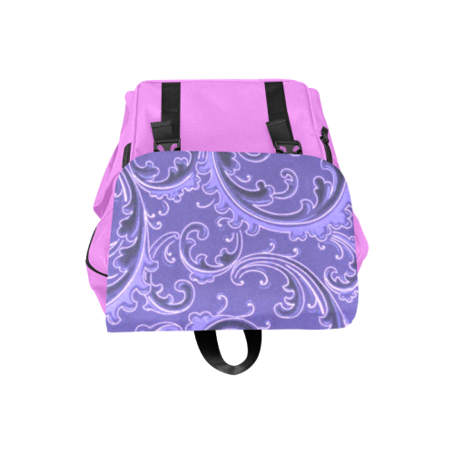 Vintage Swirls Curlicue Lavender Purple Casual Shoulders Backpack (Model 1623)
