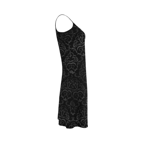 Black Grey Damasks Alcestis Slip Dress (Model D05)
