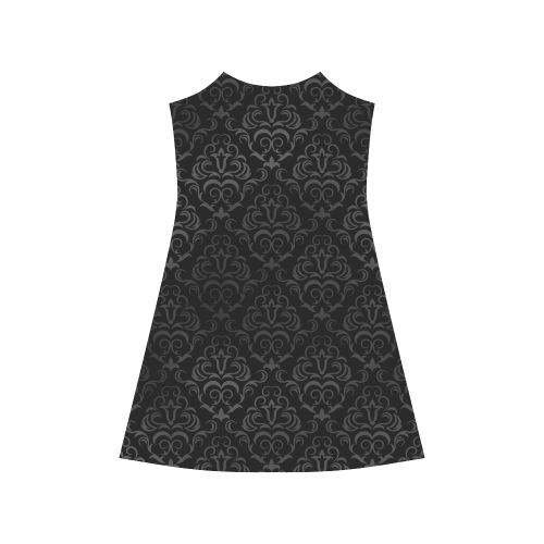 Black Grey Damasks Alcestis Slip Dress (Model D05)