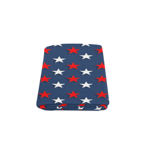 Navy Red White Stars Blanket 50"x60"