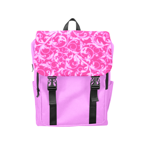 Vintage Swirls Hot Pink Casual Shoulders Backpack (Model 1623)