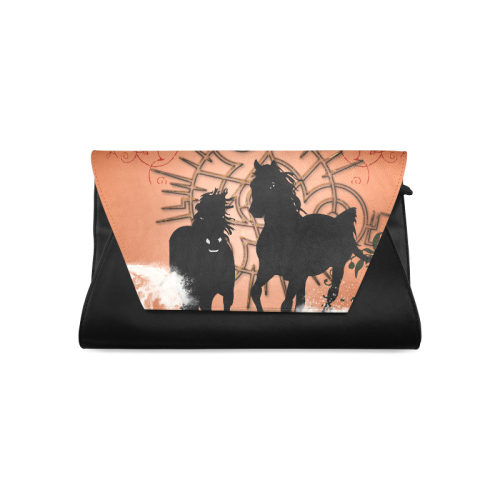 Black horses Clutch Bag (Model 1630)