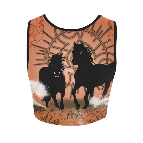 Horses Women's Crop Top (Model T42)