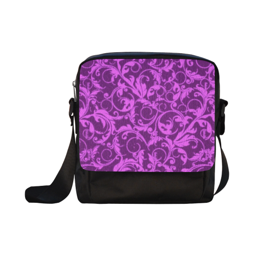 Vintage Swirls Winterberry Orchid Purple Crossbody Nylon Bags (Model 1633)