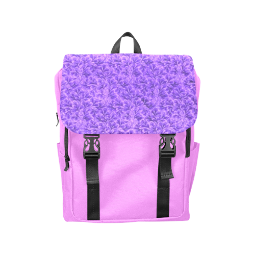 Vintage Floral Lace Leaf Amethyst Purple Casual Shoulders Backpack (Model 1623)