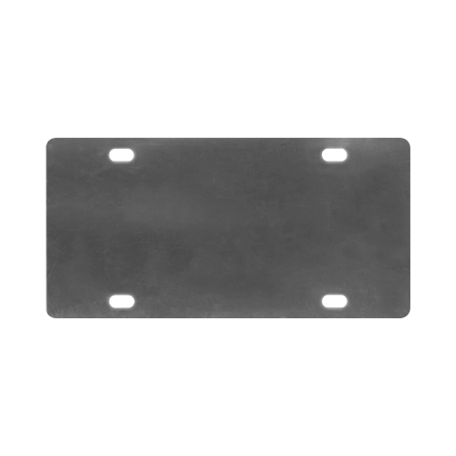 Black Grey Damasks Frame Monogram Initial Classic License Plate