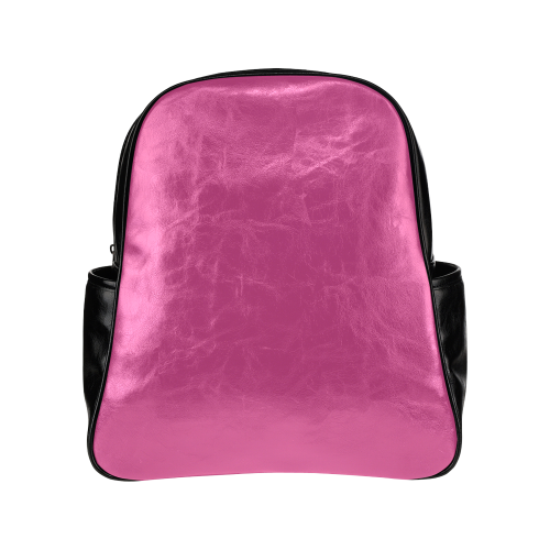Raspberry Rose Color Accent Multi-Pockets Backpack (Model 1636)