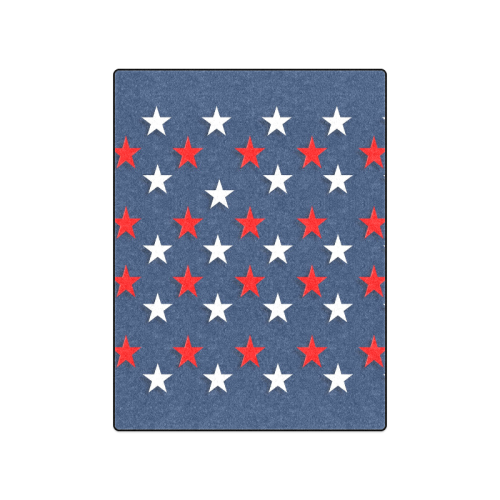 Navy Red White Stars Blanket 50"x60"