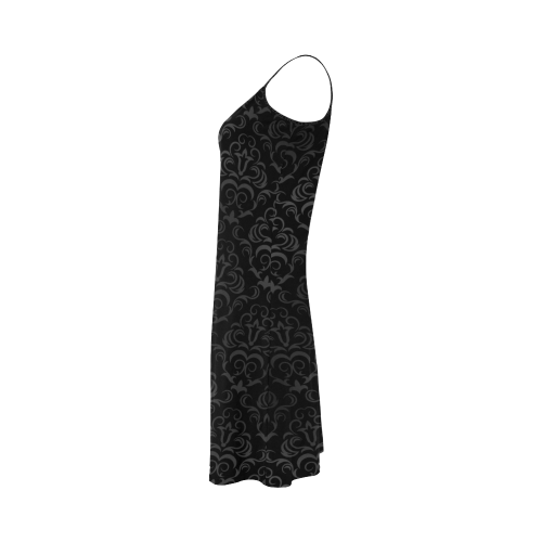 Black Grey Damasks Alcestis Slip Dress (Model D05)