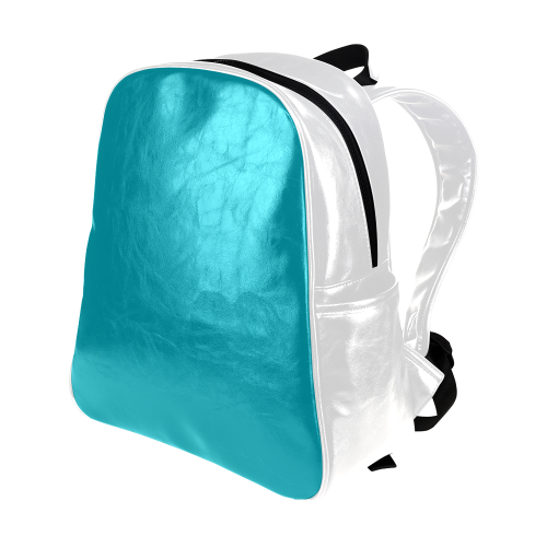 Peacock Blue Color Accent Multi-Pockets Backpack (Model 1636)