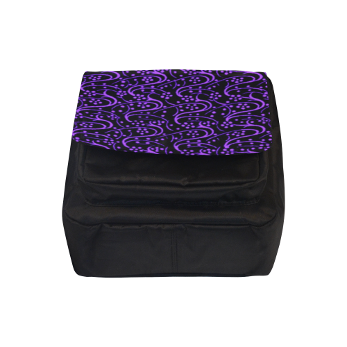 Vintage Swirl Floral Purple Black Crossbody Nylon Bags (Model 1633)