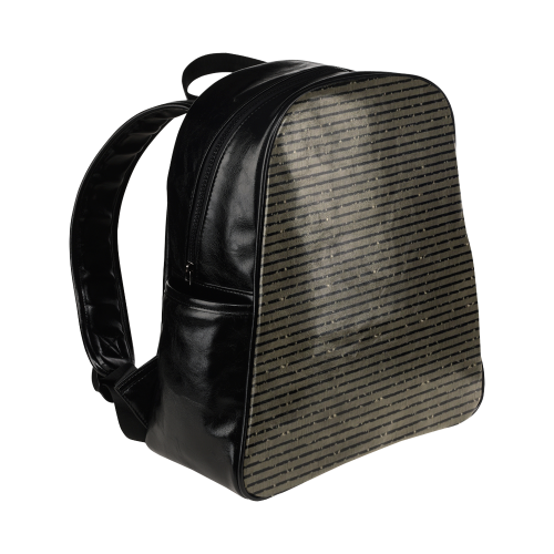 Sepia Glitter Stripe Multi-Pockets Backpack (Model 1636)