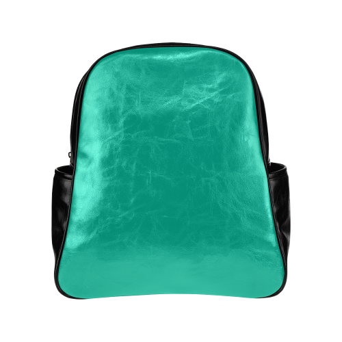 Peacock Green Color Accent Multi-Pockets Backpack (Model 1636)