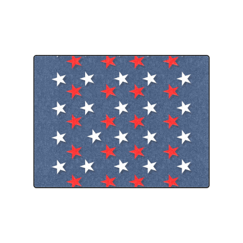 Navy Red White Stars Blanket 50"x60"