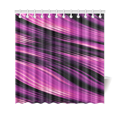 Purple Pink Black Wave Shower Curtain 69"x70"
