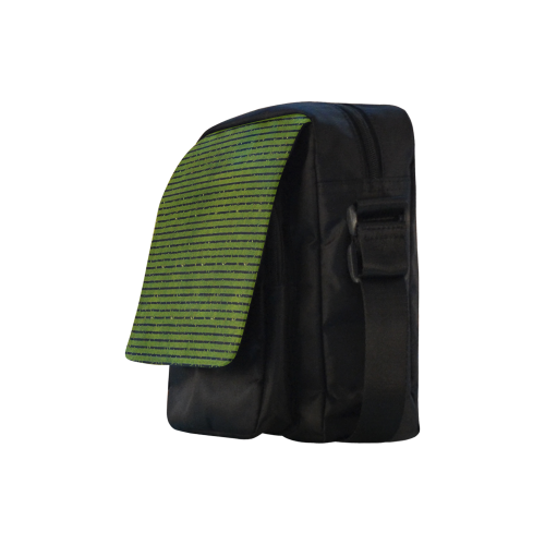 Green Glitter Stripe Crossbody Nylon Bags (Model 1633)