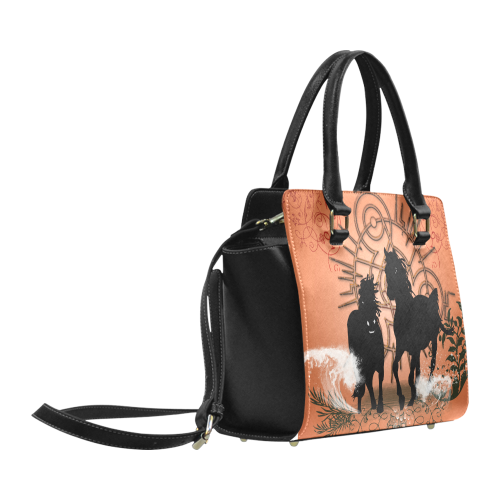 Black horses Classic Shoulder Handbag (Model 1653)