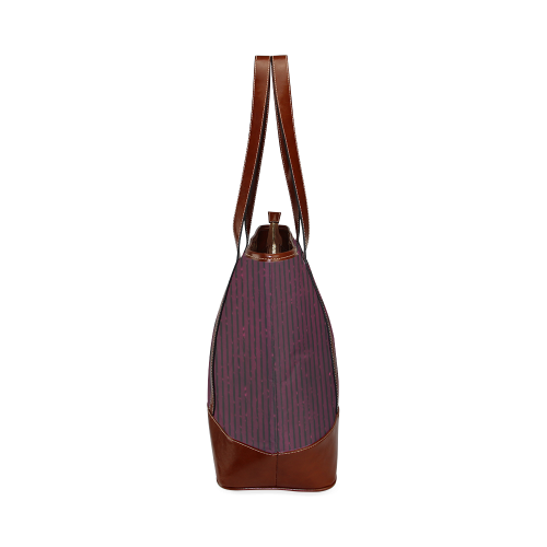 Anemone Glitter Stripe Tote Handbag (Model 1642)